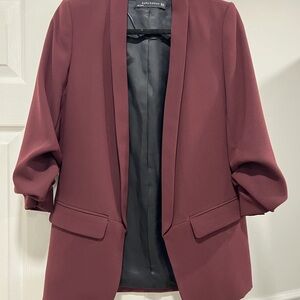 Zara Women's Deep Burgundy Blazer